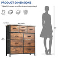 Moasis Rustic Wood-Style Bedroom Dresser with Metal Frame and Wooden Surface