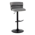 Set of 2 Silver Orchid Lena Adjustable Bar Stools with Rounded T Footrest