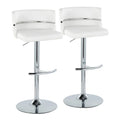 Set of 2 Silver Orchid Lena Adjustable Bar Stools with Rounded T Footrest