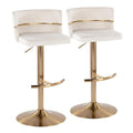 Set of 2 Silver Orchid Lena Adjustable Bar Stools with Rounded T Footrest
