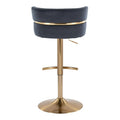 Set of 2 Silver Orchid Lena Adjustable Bar Stools with Rounded T Footrest