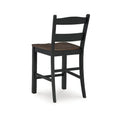 Signature Design by Ashley Valebeck Black and Brown Counter Height Barstool - Dimensions: 20W x 22D x 39H