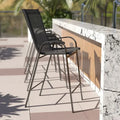 Set of 4 Outdoor Barstools with Flexible Comfort Material - Patio Seating