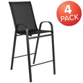Set of 4 Outdoor Barstools with Flexible Comfort Material - Patio Seating