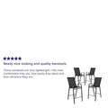 Set of 4 Outdoor Barstools with Flexible Comfort Material - Patio Seating