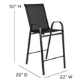 Set of 4 Outdoor Barstools with Flexible Comfort Material - Patio Seating