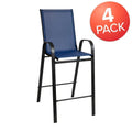 Set of 4 Outdoor Barstools with Flexible Comfort Material - Patio Seating