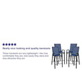 Set of 4 Outdoor Barstools with Flexible Comfort Material - Patio Seating
