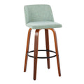 Set of 2 Carson Carrington Vallberga 30-Inch Fixed-Height Bar Stools with Walnut Wood Base