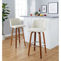 Set of 2 Carson Carrington Vallberga 30-Inch Fixed-Height Bar Stools with Walnut Wood Base