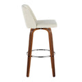 Set of 2 Carson Carrington Vallberga 30-Inch Fixed-Height Bar Stools with Walnut Wood Base
