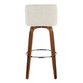 Set of 2 Carson Carrington Vallberga 30-Inch Fixed-Height Bar Stools with Walnut Wood Base