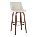 Set of 2 Carson Carrington Vallberga 30-Inch Fixed-Height Bar Stools with Walnut Wood Base