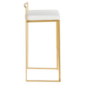 Set of 2 Stackable Gold Bar Stools with Silver Orchid Forest Finish