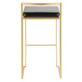 Set of 2 Stackable Gold Bar Stools with Silver Orchid Forest Finish