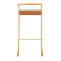 Set of 2 Stackable Gold Bar Stools with Silver Orchid Forest Finish