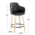 Set of 2 Carson Carrington Iglabo 24-Inch Fixed-Height Counter Stools with Bent Wood Legs and Round Footrest