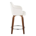 Set of 2 Carson Carrington Iglabo 24-Inch Fixed-Height Counter Stools with Bent Wood Legs and Round Footrest