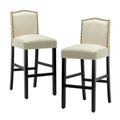 Set of 2 Upholstered 28-Inch Barstools - Stylish Pub Chairs