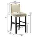 Set of 2 Upholstered 28-Inch Barstools - Stylish Pub Chairs