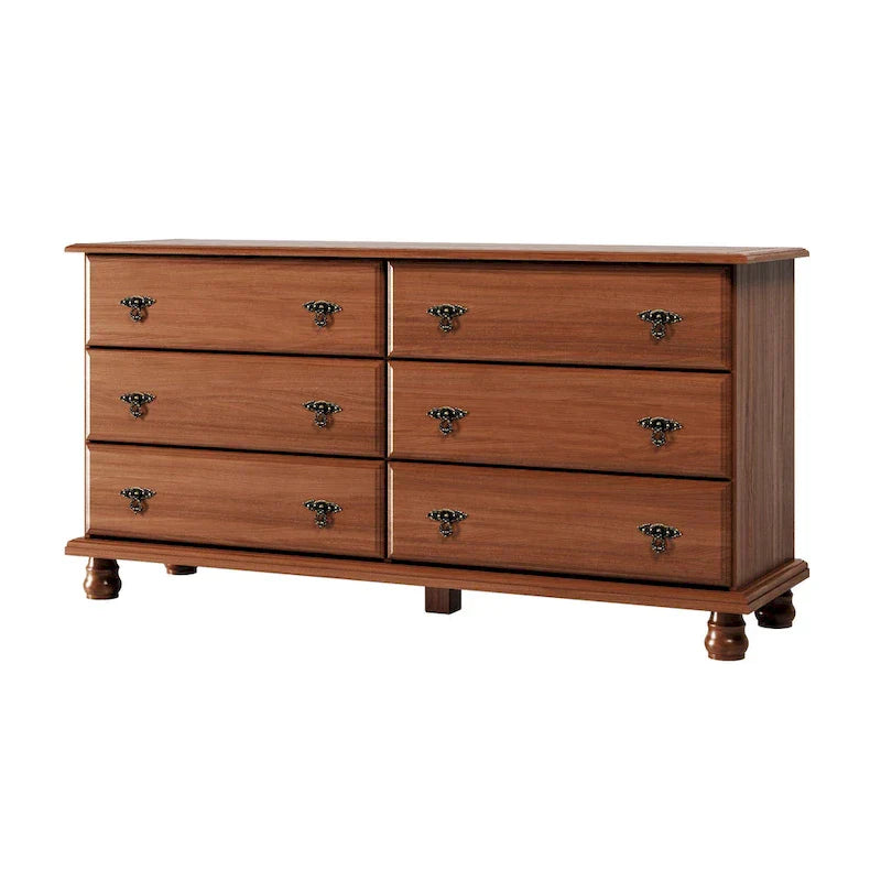 Palace Imports Traditional Kyle 6-Drawer Dresser in 100% Solid Wood with Optional Mirror