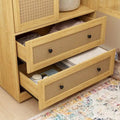 70.9-Inch Wooden Wardrobe Closet with Drawers and Hanging Rod