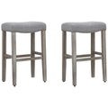 Set of 2 Jameson Gray Upholstered Polyester 29-Inch Bar Stools