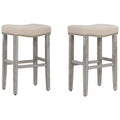 Set of 2 Jameson Gray Upholstered Polyester 29-Inch Bar Stools