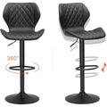 Set of 2 Upholstered Swivel Counter Height Bar Stools