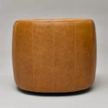 KINWELL Contemporary Genuine Leather Swivel Armchair with Cushion