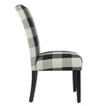 Set of 2 HomePop Black Plaid Parsons Dining Chairs