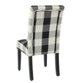 Set of 2 HomePop Black Plaid Parsons Dining Chairs