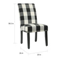 Set of 2 HomePop Black Plaid Parsons Dining Chairs