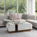 Podd Modern White 49-Inch 3-Shelf Coffee Table from Furniture of America