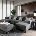 Lauf Contemporary Grey Fabric 4-Piece Modular Sectional by Furniture of America