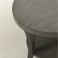 Roundhill Furniture Perth Modern Oval Shelf Side Table in Gray
