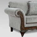 Roundhill Furniture Hernen Carved Wooden Frame Loveseat