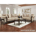 Roundhill Furniture Hernen Carved Wooden Frame Loveseat