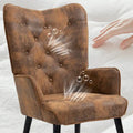 AVAWING Tufted Wingback Accent Chair with Arms - Rustic Design