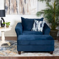 4 Piece Living Room Sofa Set with Ottoman and Upholstered Cushions