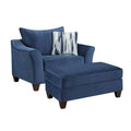 Roundhill Furniture Camero Navy Blue Fabric Pillowback 4-Piece Sofa Set