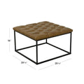 HomePop Draper Square Upholstered Cocktail Ottoman with Button-Tufted Top