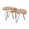 East at Main Live-Edge Teak Wood Table with Iron Legs