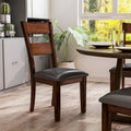Set of 2 Paur Farmhouse Brown Wooden Dining Chairs by Furniture of America