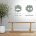 Artissance 43L Natural Wood Small Noodle Bench for Indoor and Outdoor Use - Perfect for Entryways, Hallways, and Patios