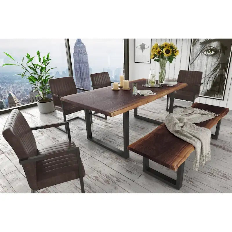 Modrest Taylor Contemporary Live Edge Wooden Dining Table