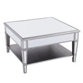 SEI Furniture Wheaton Square Coffee Table with Shelf and Mirror Finish