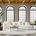 Luxury Modern Curved Sofa in White with Gallar Japandi Style Boucle Fabric