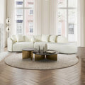 Luxury Modern Curved Sofa in White with Gallar Japandi Style Boucle Fabric