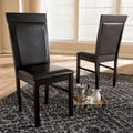 Modern Dark Brown Faux Leather Dining Chair Set by Baxton Studio